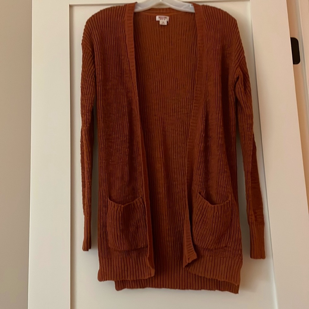 Mossimo burnt orange warm cardigan with pockets